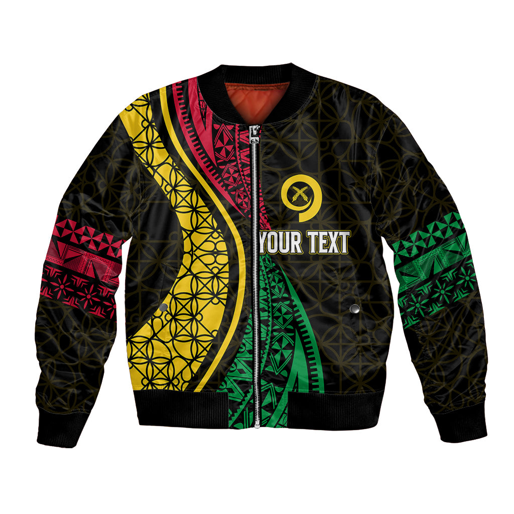 Personalised Vanuatu Bomber Jacket Melanesian Sand Drawing Mixed - Ni Van and Proud LT7 - Wonder Print Shop