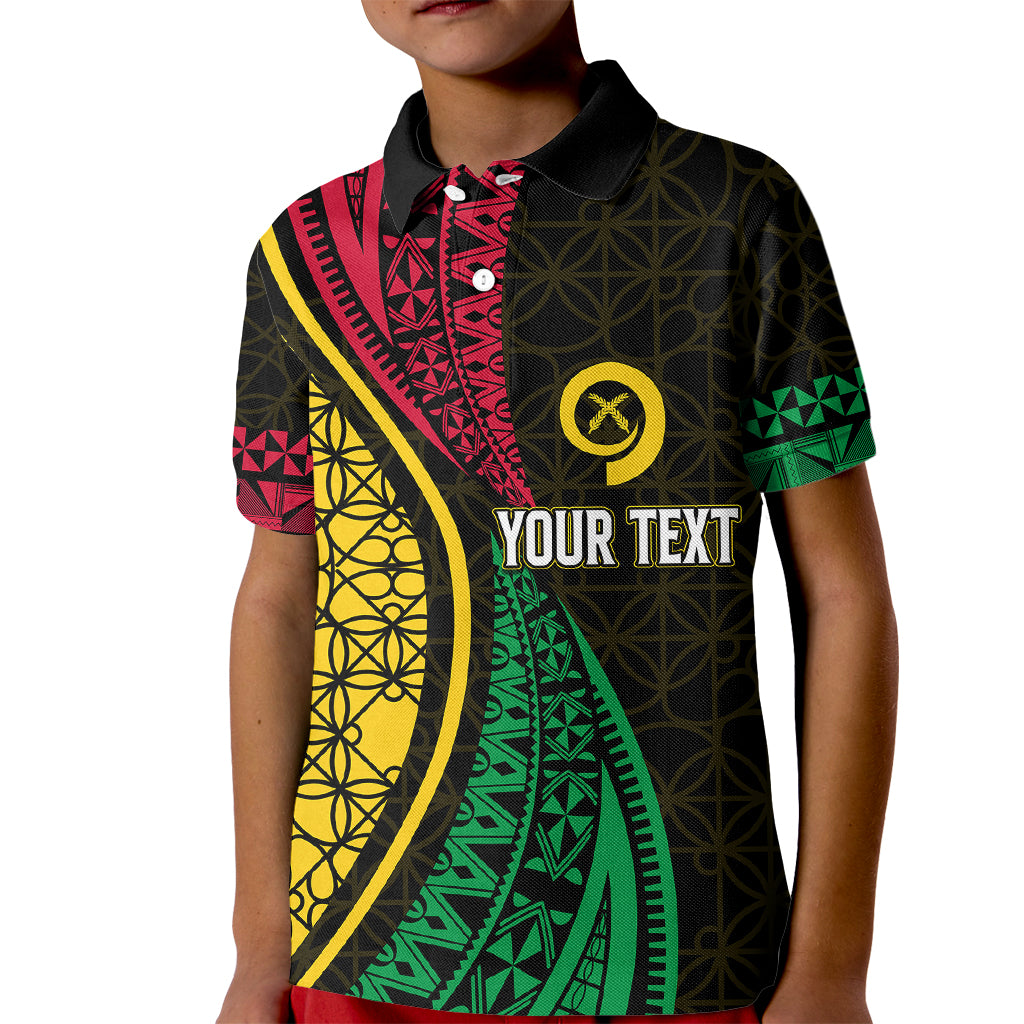 Personalised Vanuatu Kid Polo Shirt Melanesian Sand Drawing Mixed - Ni Van and Proud - Wonder Print Shop