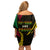 Personalised Vanuatu Off Shoulder Short Dress Melanesian Sand Drawing Mixed - Ni Van and Proud - Wonder Print Shop