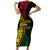 Personalised Vanuatu Short Sleeve Bodycon Dress Melanesian Sand Drawing Mixed - Ni Van and Proud - Wonder Print Shop