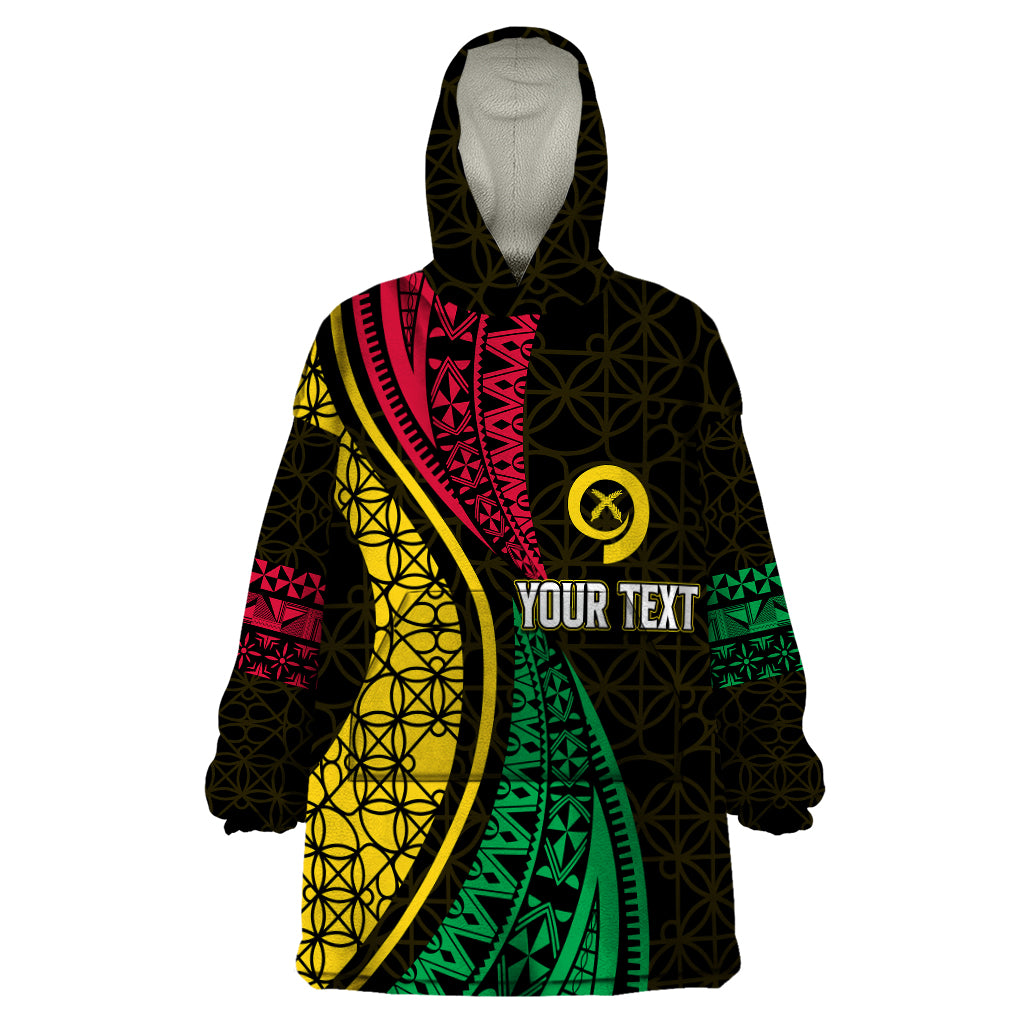 Personalised Vanuatu Wearable Blanket Hoodie Melanesian Sand Drawing Mixed - Ni Van and Proud - Wonder Print Shop