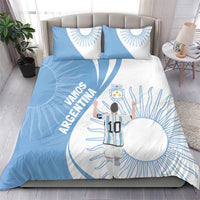 Argentina-themed sky blue and white comforter set with matching pillowcases