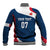 Personalised France Rugby Baseball Jacket World Cup Les Blues Curves Style LT7 - Wonder Print Shop