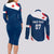 Personalised France Rugby Couples Matching Long Sleeve Bodycon Dress and Long Sleeve Button Shirts World Cup Les Blues Curves Style LT7 - Wonder Print Shop