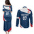 Personalised France Rugby Couples Matching Puletasi Dress and Long Sleeve Button Shirts World Cup Les Blues Curves Style LT7 - Wonder Print Shop