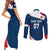 Personalised France Rugby Couples Matching Short Sleeve Bodycon Dress and Long Sleeve Button Shirts World Cup Les Blues Curves Style LT7 - Wonder Print Shop