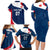 Personalised France Rugby Family Matching Long Sleeve Bodycon Dress and Hawaiian Shirt World Cup Les Blues Curves Style LT7 - Wonder Print Shop