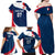 Personalised France Rugby Family Matching Off Shoulder Long Sleeve Dress and Hawaiian Shirt World Cup Les Blues Curves Style - Wonder Print Shop