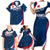 Personalised France Rugby Family Matching Short Sleeve Bodycon Dress and Hawaiian Shirt World Cup Les Blues Curves Style - Wonder Print Shop