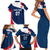 Personalised France Rugby Family Matching Short Sleeve Bodycon Dress and Hawaiian Shirt World Cup Les Blues Curves Style - Wonder Print Shop