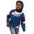 Personalised France Rugby Kid Hoodie World Cup Les Blues Curves Style - Wonder Print Shop