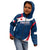 Personalised France Rugby Kid Hoodie World Cup Les Blues Curves Style - Wonder Print Shop