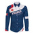 Personalised France Rugby Long Sleeve Button Shirt World Cup Les Blues Curves Style - Wonder Print Shop