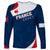 Personalised France Rugby Long Sleeve Shirt World Cup Les Blues Curves Style - Wonder Print Shop