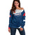 Personalised France Rugby Off Shoulder Sweater World Cup Les Blues Curves Style - Wonder Print Shop