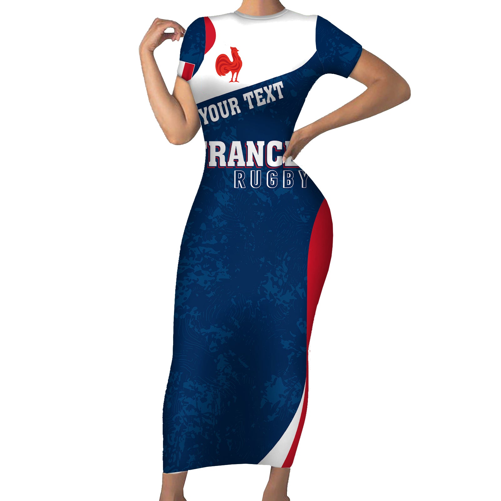 personalised-france-rugby-short-sleeve-bodycon-dress-world-cup-les-blues-curves-style