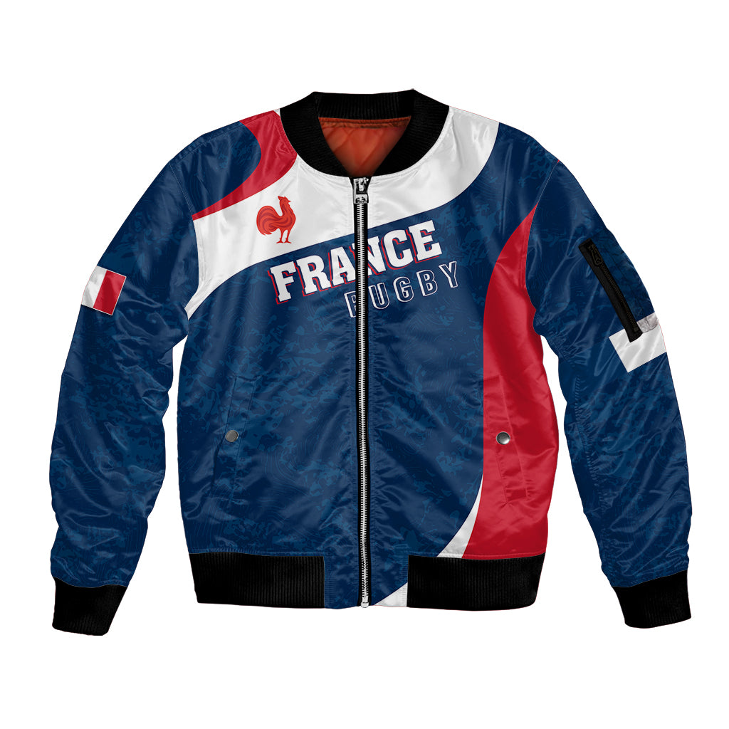 personalised-france-rugby-sleeve-zip-bomber-jacket-world-cup-les-blues-curves-style