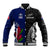 Personalised New Zealand Vs Samoa Rugby Baseball Jacket Go Champions LT7 - Wonder Print Shop