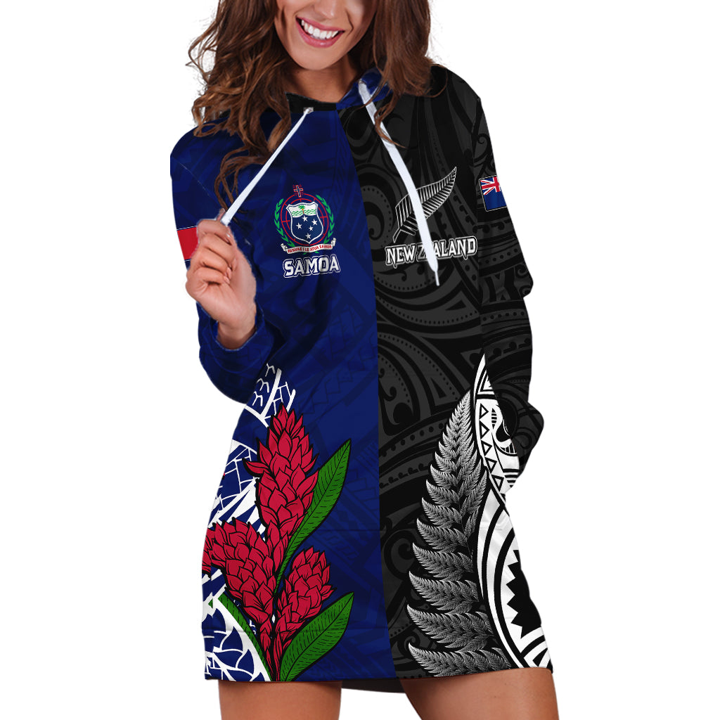 Personalised New Zealand Vs Samoa Rugby Hoodie Dress Go Champions - Wonder Print Shop