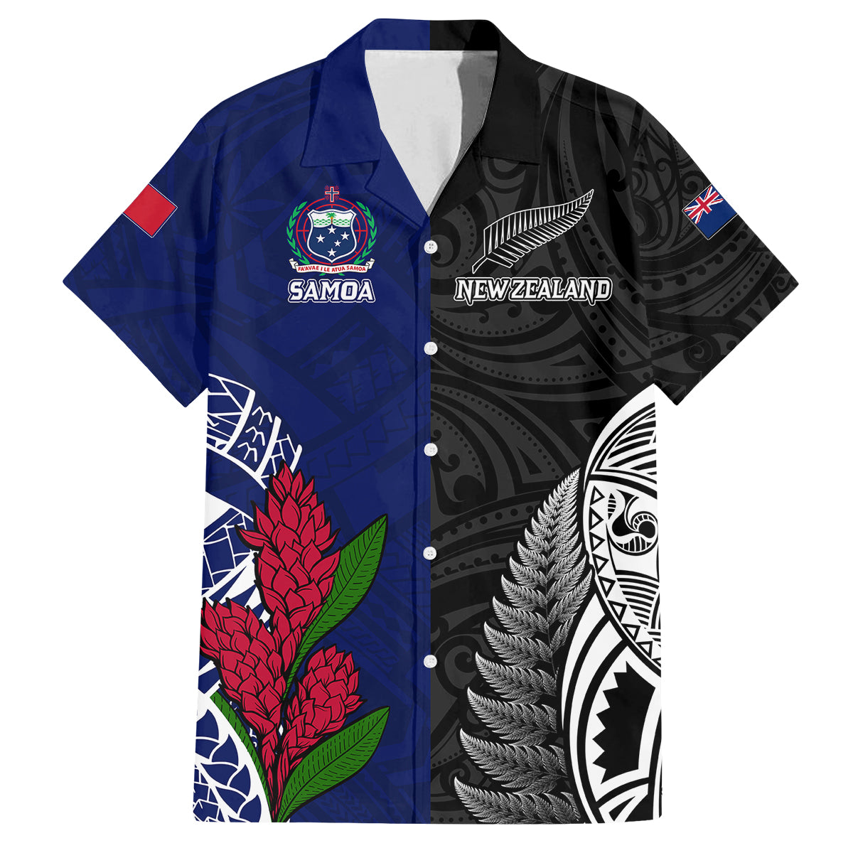 Personalised New Zealand Vs Samoa Rugby Kid Hawaiian Shirt Go Champions - Wonder Print Shop