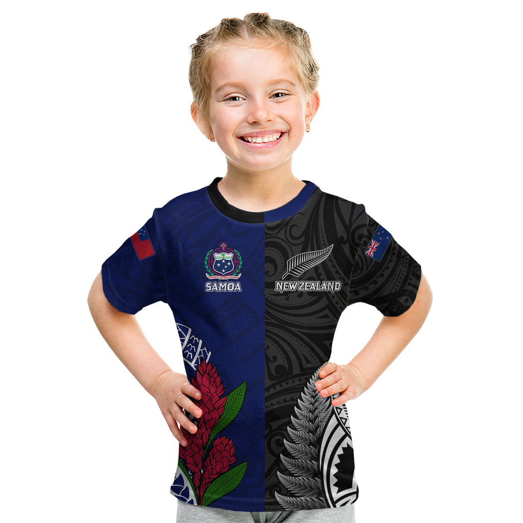 Personalised New Zealand Vs Samoa Rugby Kid T Shirt Go Champions - Wonder Print Shop