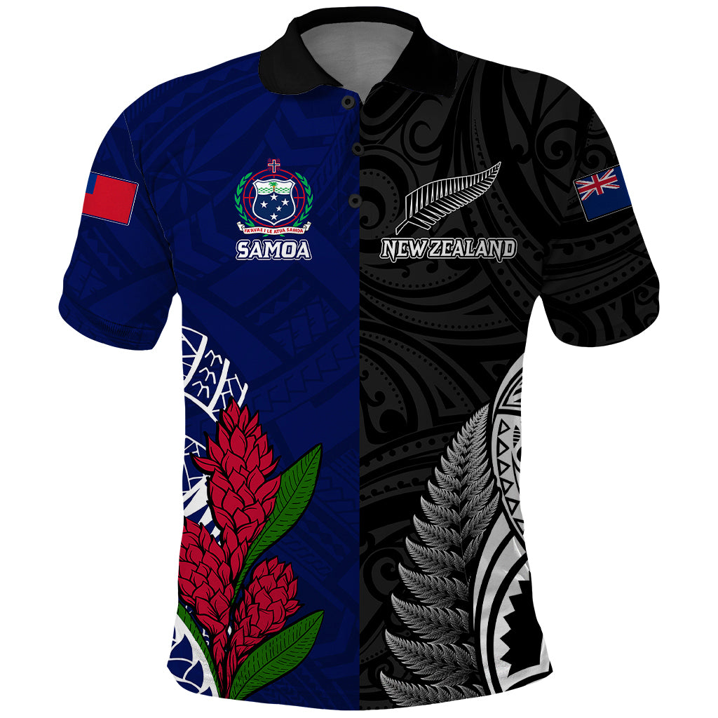 Personalised New Zealand Vs Samoa Rugby Polo Shirt Go Champions - Wonder Print Shop