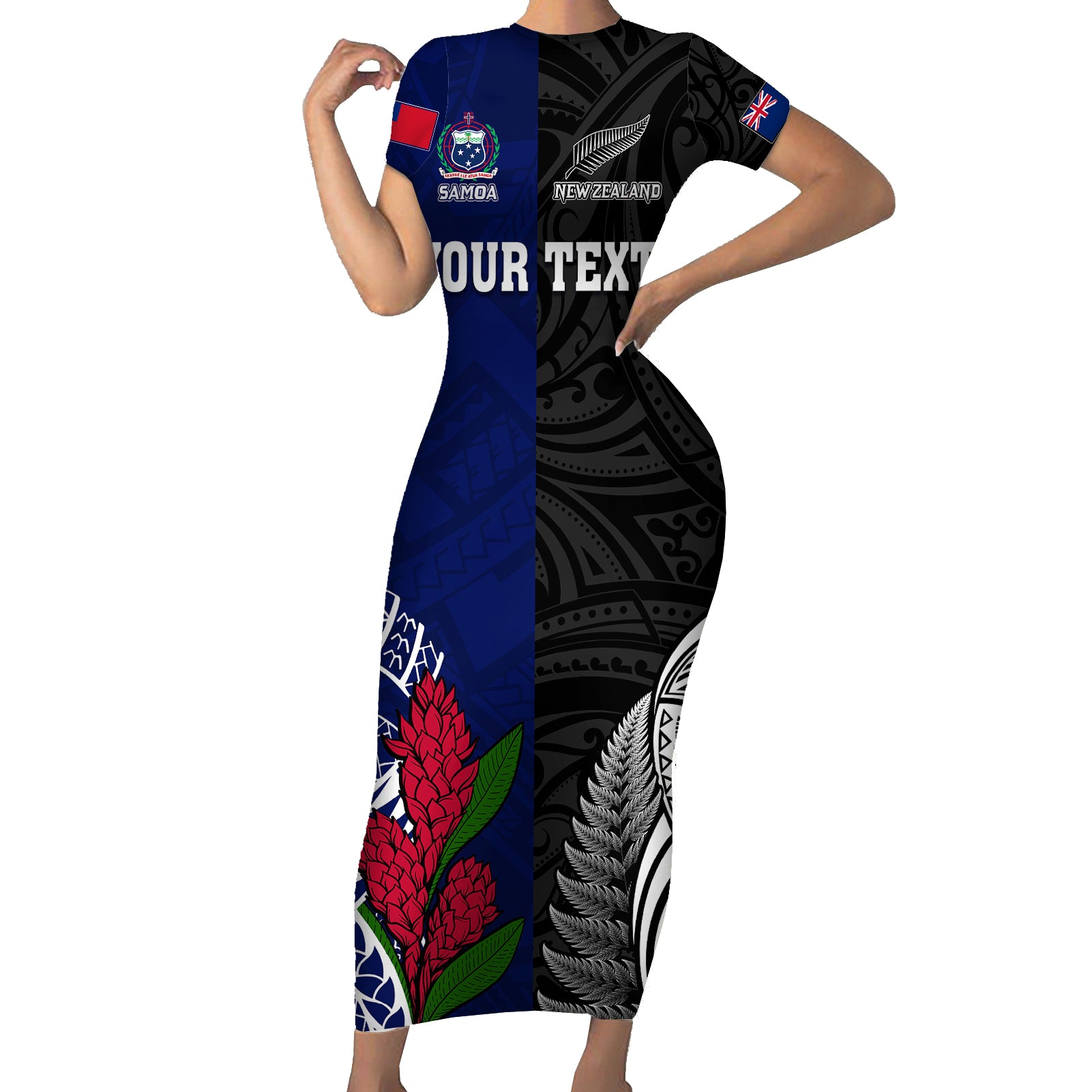 personalised-new-zealand-vs-samoa-rugby-short-sleeve-bodycon-dress-go-champions