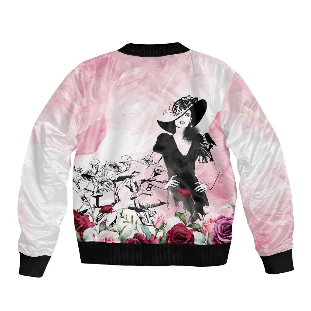 Melbourne Horse Racing Cup Pink Out Derby Bomber Jacket - Wonder Print Shop