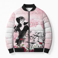 Melbourne Horse Racing Cup Pink Out Derby Bomber Puffer Jacket - Wonder Print Shop