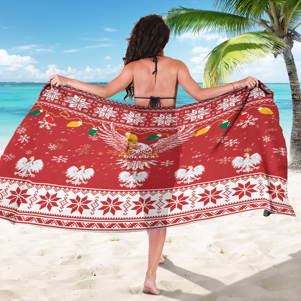 Polska Wesołych Swiat White Eagle Sarong Snow Theme