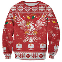 Polska Wesołych Swiat White Eagle Sweatshirt Snow Theme