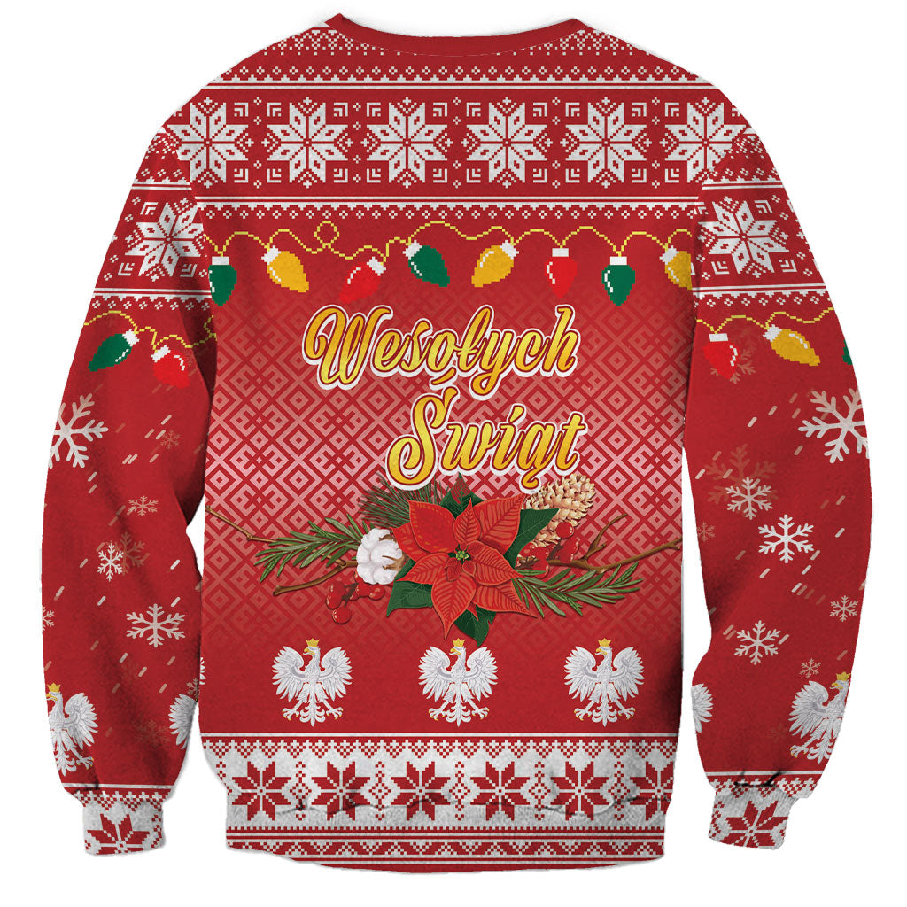 Polska Wesołych Swiat White Eagle Sweatshirt Snow Theme