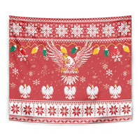 Polska Wesołych Swiat White Eagle Tapestry Snow Theme