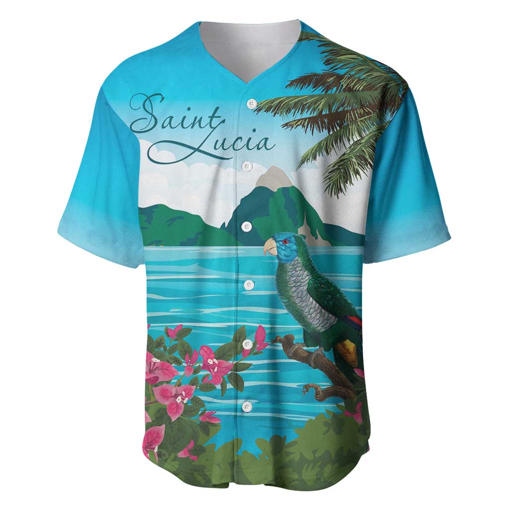 Saint Lucia Island Baseball Jersey Pitons Landscape