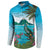 Saint Lucia Island Button Sweatshirt Pitons Landscape