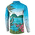 Saint Lucia Island Button Sweatshirt Pitons Landscape