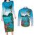 Saint Lucia Island Couples Matching Long Sleeve Bodycon Dress and Long Sleeve Button Shirt Pitons Landscape