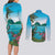 Saint Lucia Island Couples Matching Long Sleeve Bodycon Dress and Long Sleeve Button Shirt Pitons Landscape