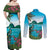 Saint Lucia Island Couples Matching Off Shoulder Maxi Dress and Long Sleeve Button Shirt Pitons Landscape