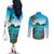 Saint Lucia Island Couples Matching Off The Shoulder Long Sleeve Dress and Long Sleeve Button Shirt Pitons Landscape