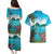 Saint Lucia Island Couples Matching Puletasi and Hawaiian Shirt Pitons Landscape