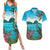 Saint Lucia Island Couples Matching Summer Maxi Dress and Hawaiian Shirt Pitons Landscape