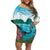 Saint Lucia Island Family Matching Off Shoulder Short Dress and Hawaiian Shirt Pitons Landscape