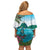 Saint Lucia Island Family Matching Off Shoulder Short Dress and Hawaiian Shirt Pitons Landscape