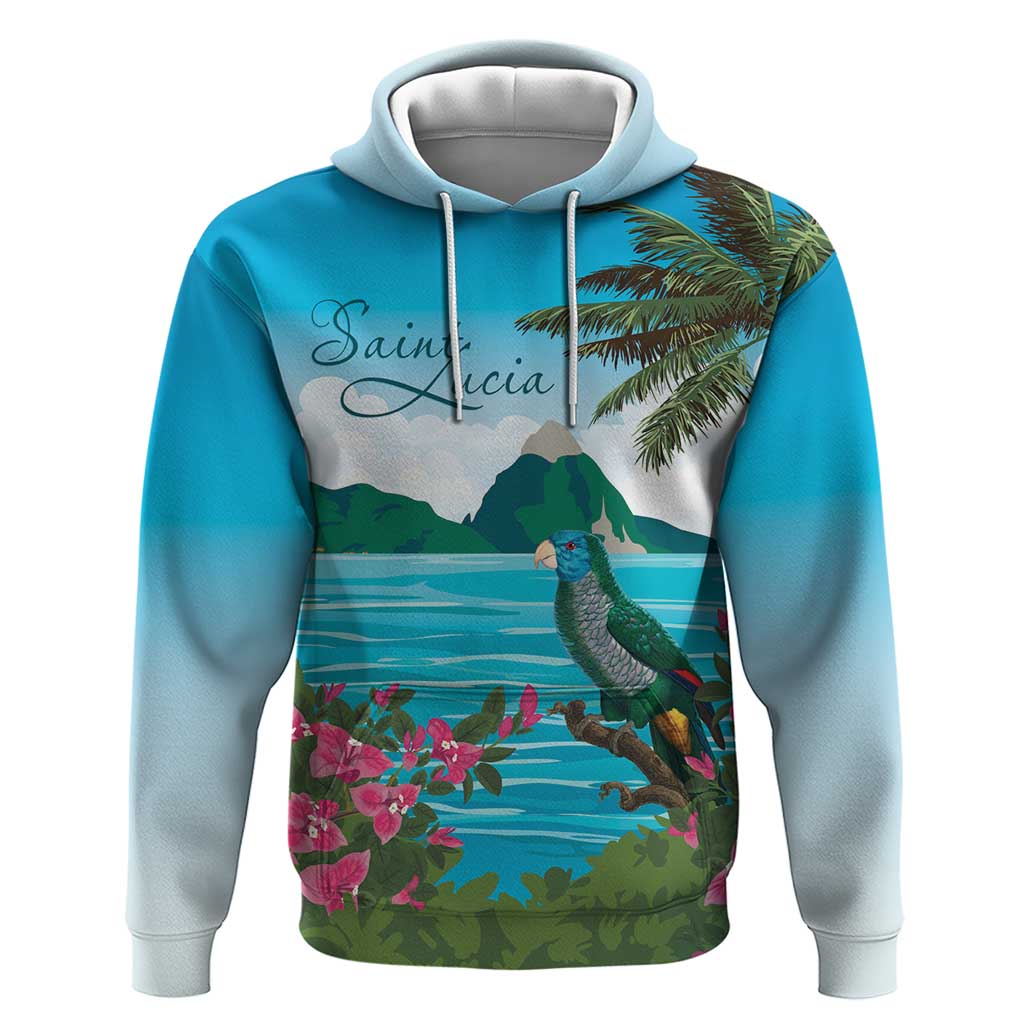 Saint Lucia Island Hoodie Pitons Landscape