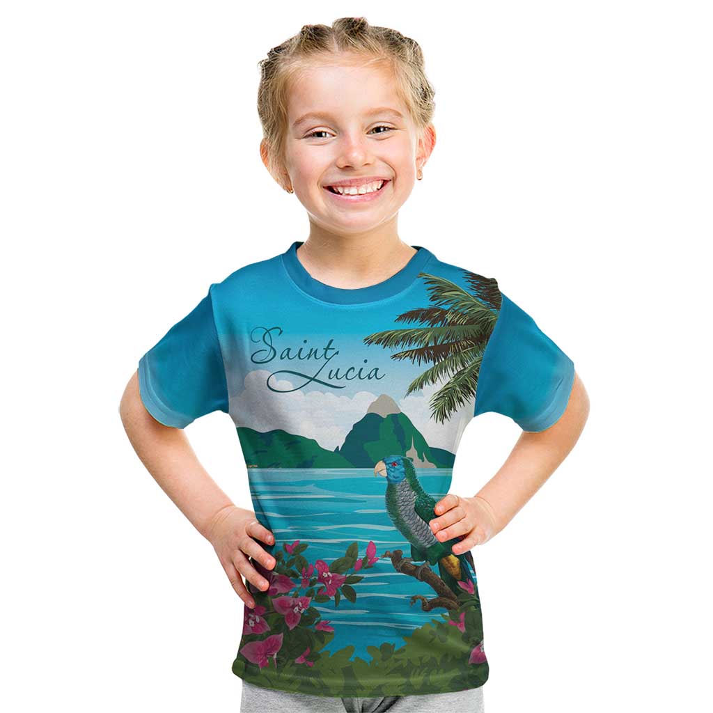 Saint Lucia Island Kid T Shirt Pitons Landscape