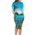 Saint Lucia Island Long Sleeve Bodycon Dress Pitons Landscape