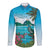 Saint Lucia Island Long Sleeve Button Shirt Pitons Landscape