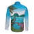 Saint Lucia Island Long Sleeve Button Shirt Pitons Landscape