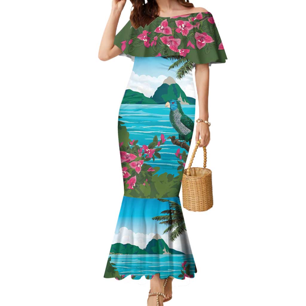 Saint Lucia Island Mermaid Dress Pitons Landscape